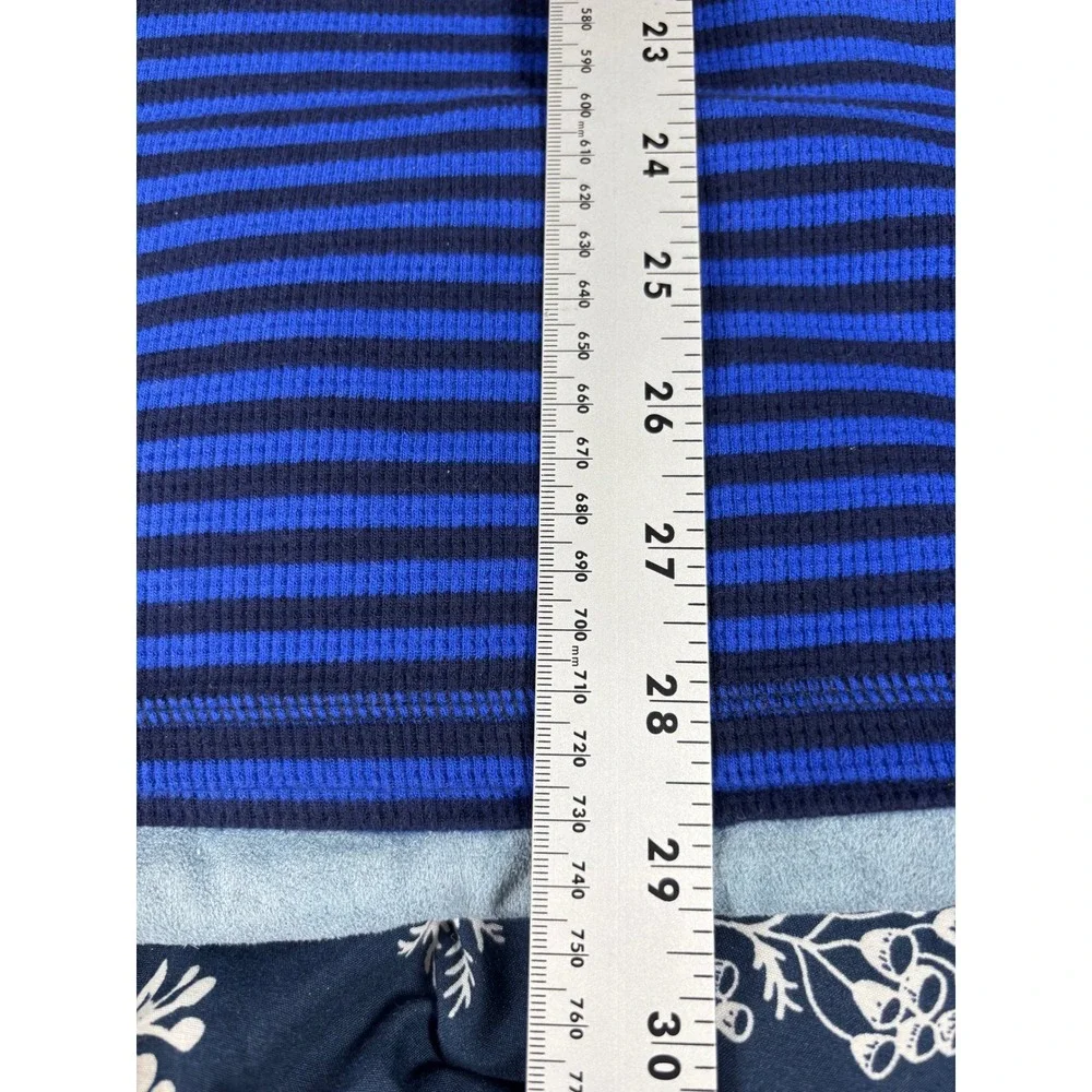 Polo Ralph Lauren Mens XL Blue Striped Waffle Knit Polo Bear Sleepwear Top 6951